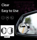Espelho ajustável de ponto cego para carro, espelho convexo retrovisor auxiliar, espelhos redondos de grande angular para carro reverso, 360 graus, 2pcs